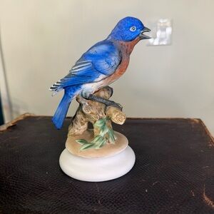 Lefton China porcelain blue bird on a base sculpture